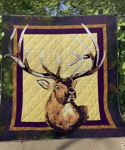 Customizable Reindeer Quilt Bedding Set Blanket Great for Bedroom Decor and Family Gifts