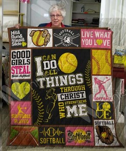 Customizable Softball Quilt Bedding Set Blanket Great for Bedroom Decor