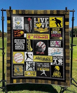 Customizable Softball Quilt Bedding Set Blanket Great for Bedroom Decor and Family Gifts