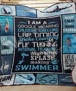 Customizable Swimming Quilt Blanket Bedding Set for Home Decor and Picnics - Great for Bedroom Decor and Family Gifts