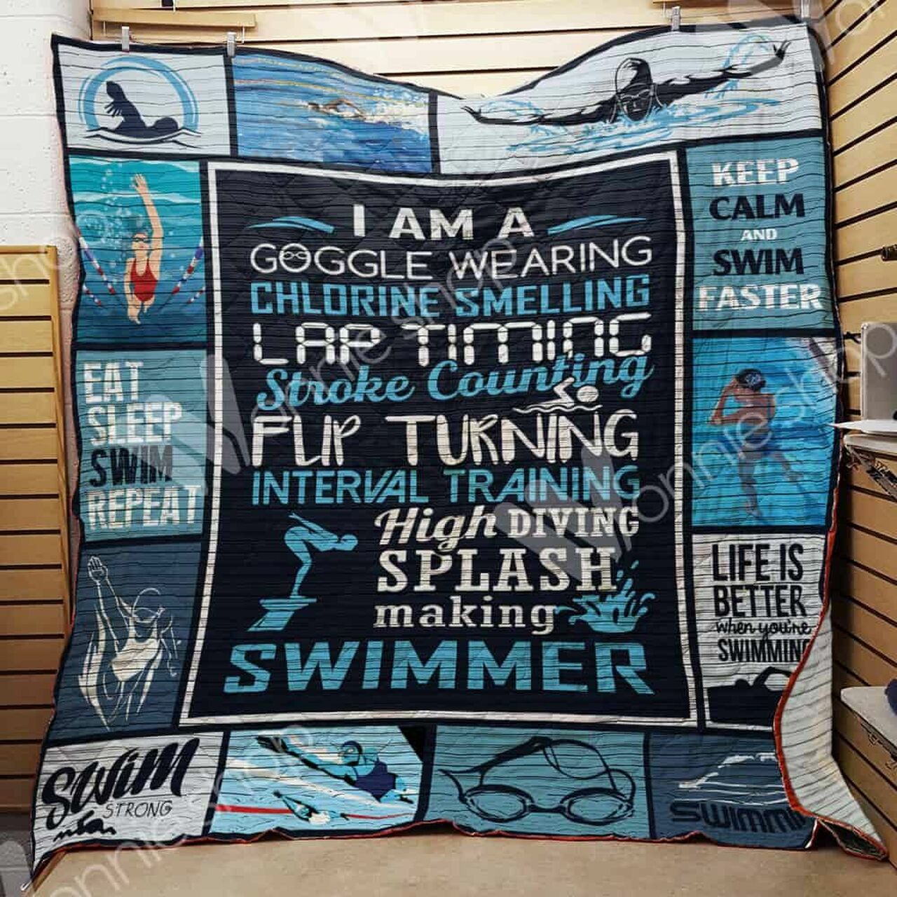 Customizable Swimming Quilt Blanket Bedding Set for Home Decor and Picnics - Great for Bedroom Decor and Family Gifts