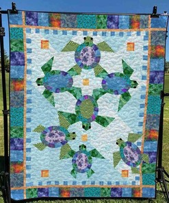 Customizable Turtle 7 Blanket Quilt Bedding Set for Home Decor and Picnics - Great for Bedroom Decor and Family Gifts