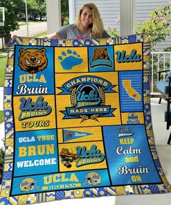 Customizable UCLA Bruins Quilt Bedding Set Blanket for Home Decoration and Family Gifts