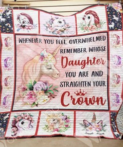 Customizable Unicorn Mom Quilt Bedding Set Blanket for Picnics and Family Gifts