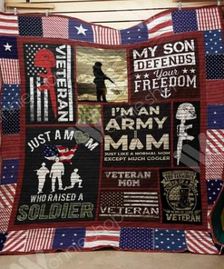Customizable Veteran Mom Quilt Bedding Set Blanket for Picnics and Family Gifts