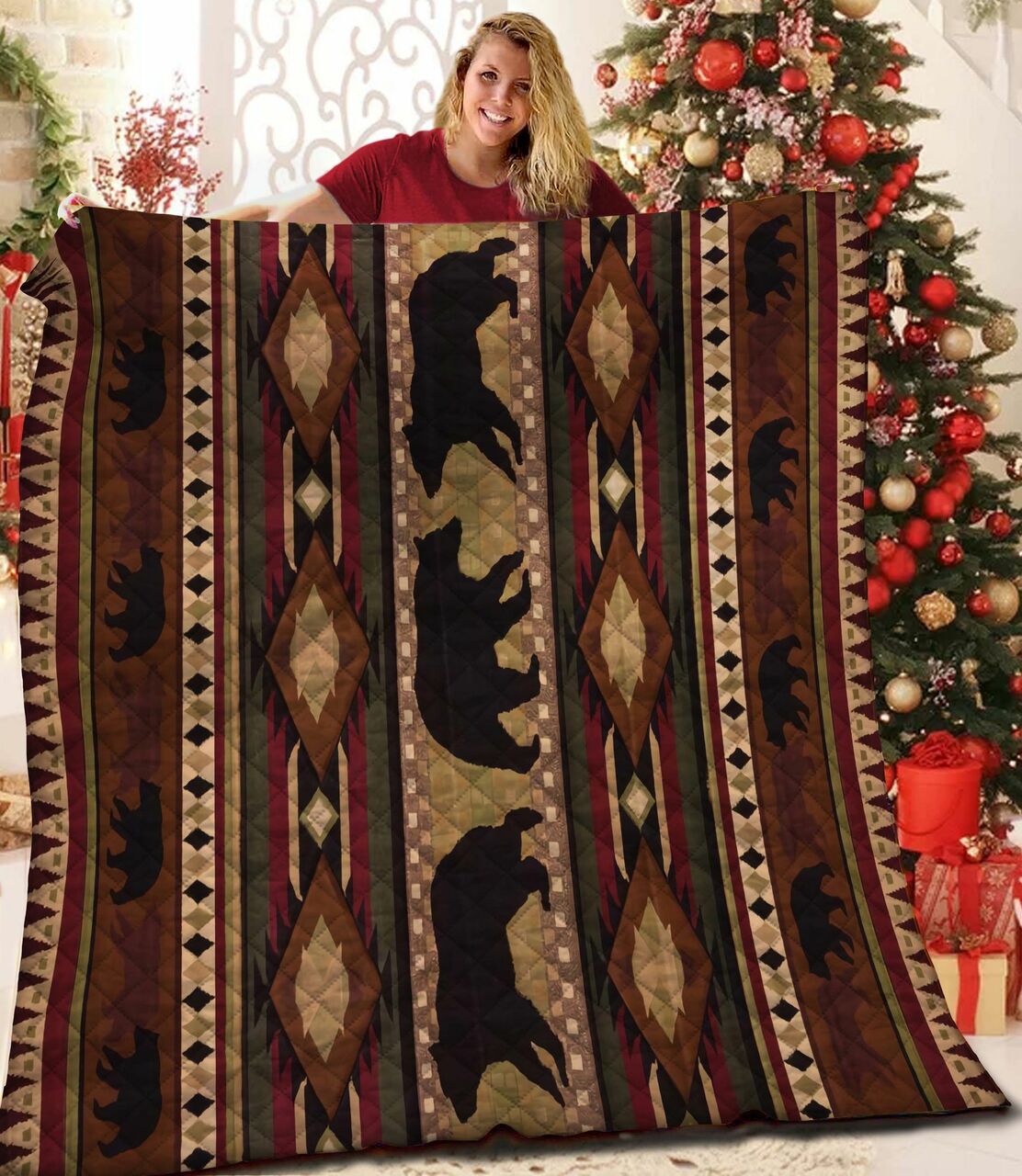 Customize Your Bear Quilt Bedding Set for a Unique Look and Personalized Family Gifts