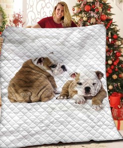 Customize Your Bulldog Quilt Bedding Set with Your Name or a Favorite Quote