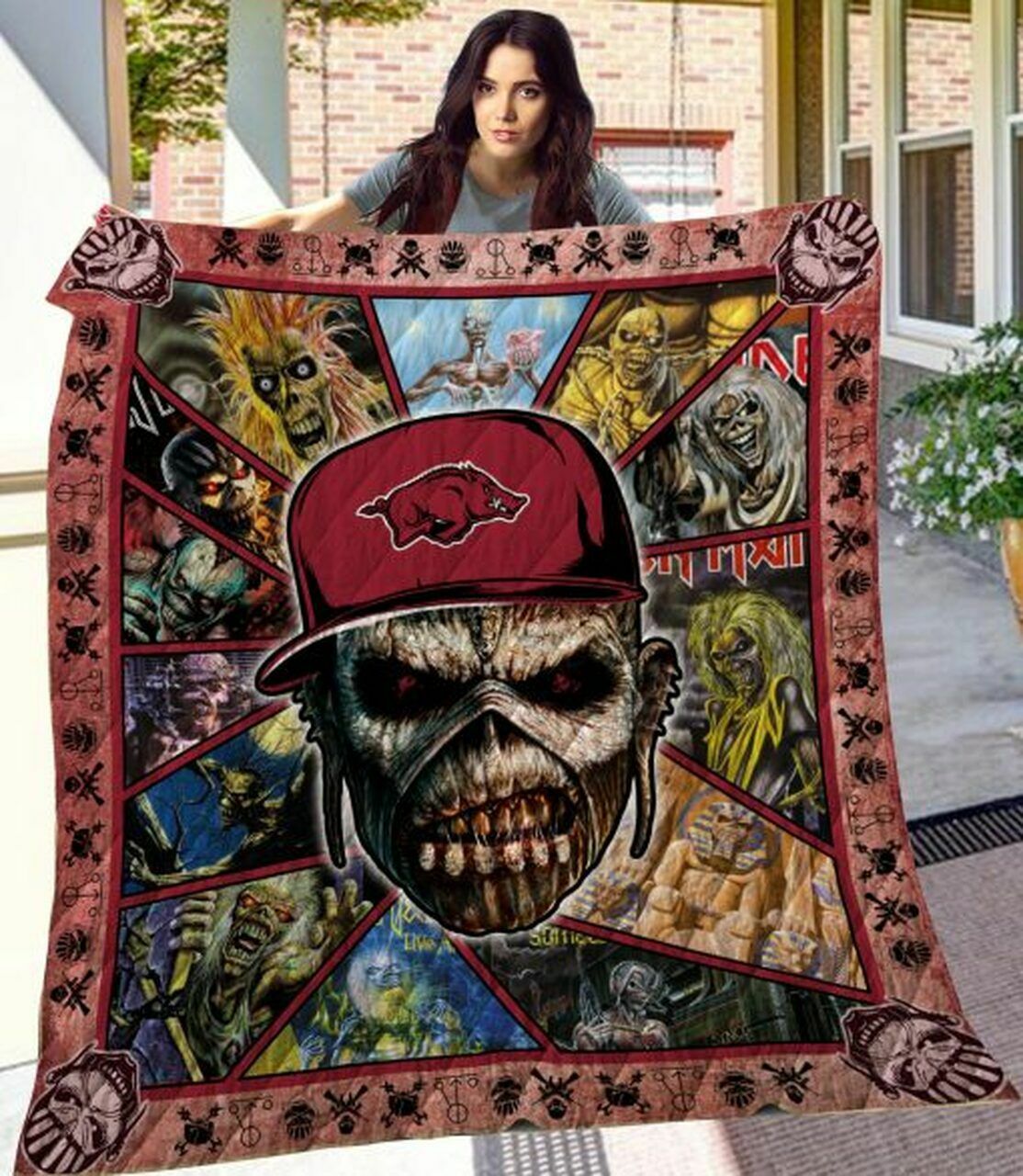 Customized Arkansas Razorbacks Quilt Bedding Set for Home Decoration and Family Gifts