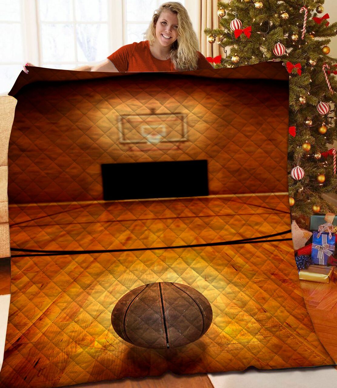 Customized Basketball Quilt Bed Set Blanket for Home and Picnic