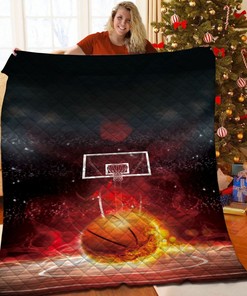 Customized Basketball Quilt Blanket Bedding Set for Home Decor