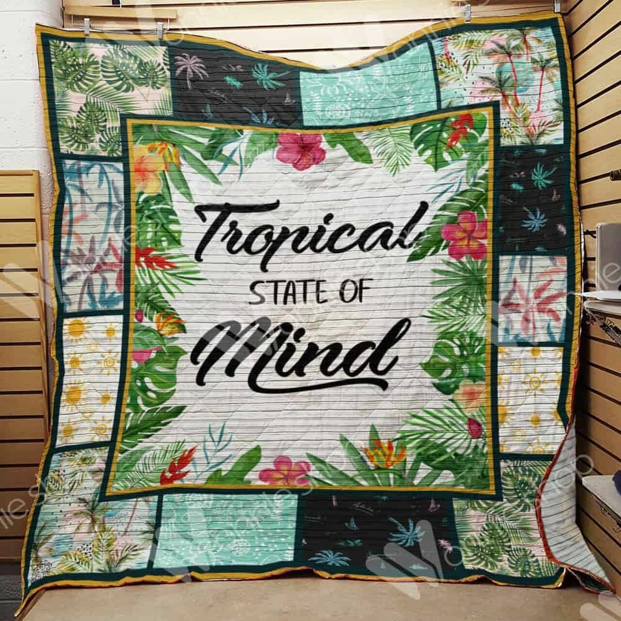 Customized Beach Quilt Bedding Set with Name, Great for Home Decoration and Picnic