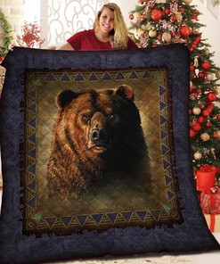 Customized Bear Quilt Bedding Set for a Unique and Personalized Bedroom Decor and Family Gifts
