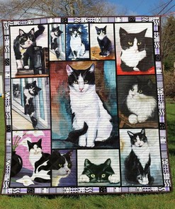 Customized Cat Quilt Bedding Set with Personalized Name for Unique Bedroom Decor