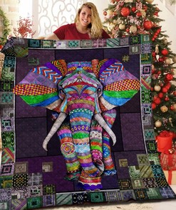 Customized Elephant Quilt Bedding Set for Bedroom Decor and Gifts for Family, Perfect for Home Decoration and Picnic