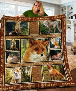 Customized Fox Quilt Bedding Set with Personalized Name or Quote, Great for Gifts