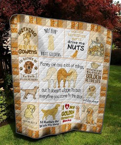 Customized Golden Retriever Rocko Quilt Bedding Set for Home Decoration and Family Gifts