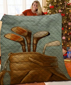 Customized Golf Quilt Bedding Set with Name, Great for Home Decoration and Picnic