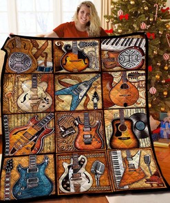 Customized Guitar Bedding Set - Printed with Your Sentimental Quote