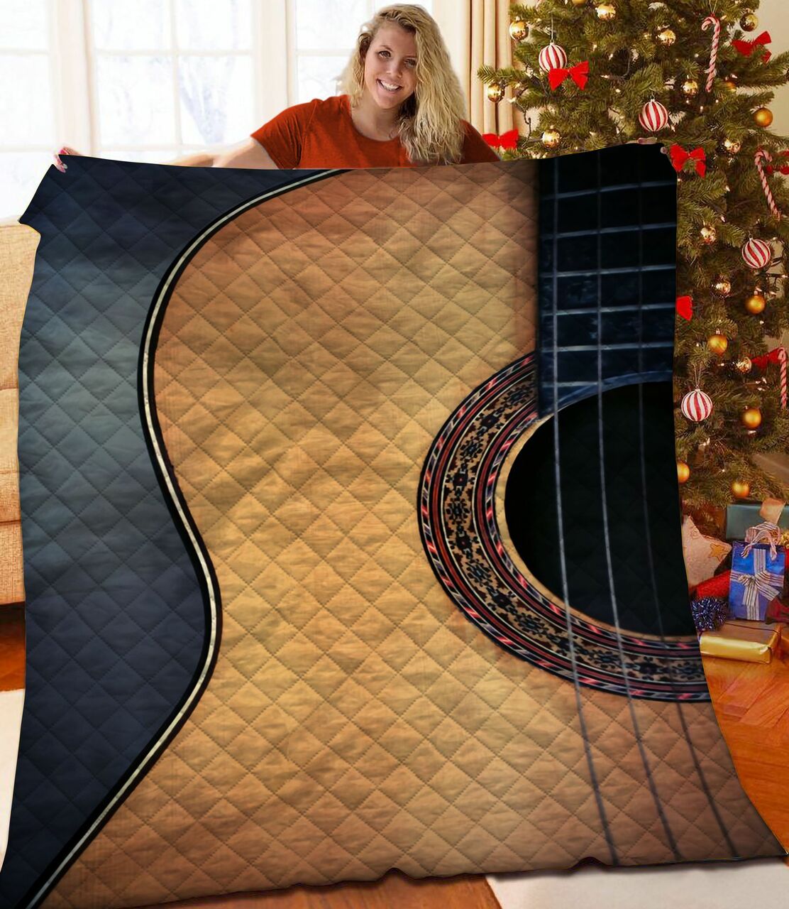 Customized Guitar Bedding Set with 2 Pillowcases - Personalize Your Bed