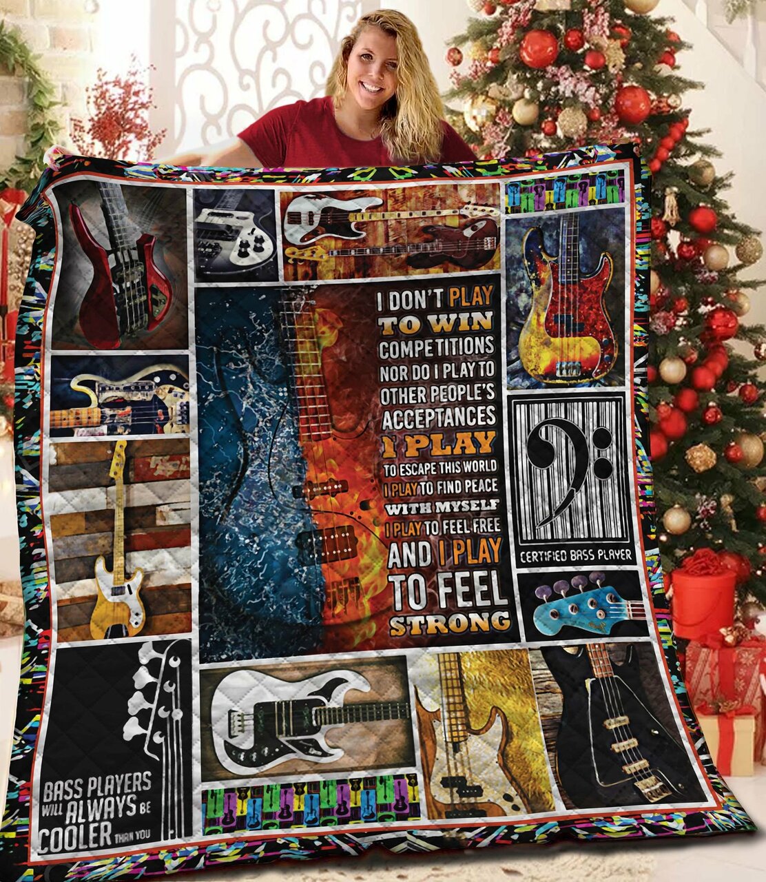 Customized Guitar Quilt Blanket Set - Ideal for Home Decoration & Picnic