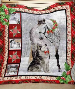 Customized Horse Christmas Quilt Bedding Set Blanket for Bedroom Decoration
