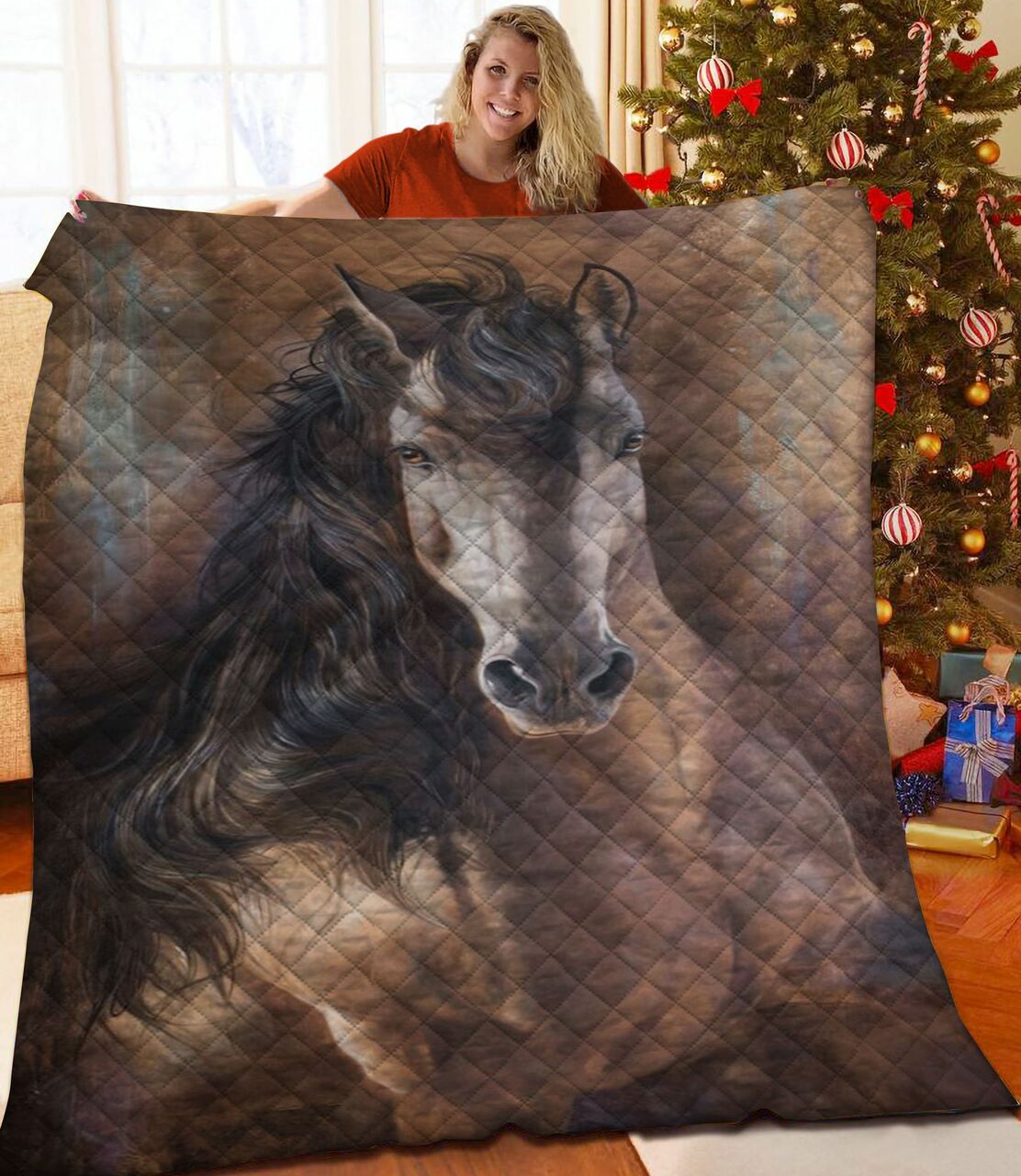 Customized Horse Quilt Bedding Set, Perfect for Adding a Personalized Touch to Your Home Decor