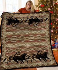 Customized Horse Quilt Bedding Set for Bedroom Decor, Ideal Gifts for Family