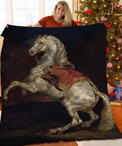 Customized Horse Quilt Bedding Set for a Unique Bedroom Decor and Personalized Gifts for Family