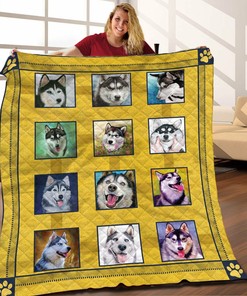 Customized Husky Quilt Bedding Set for Bedroom and Home Decoration, Ideal Gifts for Family