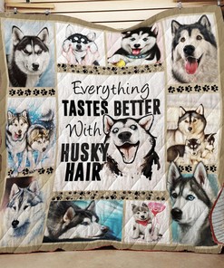 Customized Husky Quilt Bedding Set for Picnic and Home Decoration, Ideal Gifts for Family
