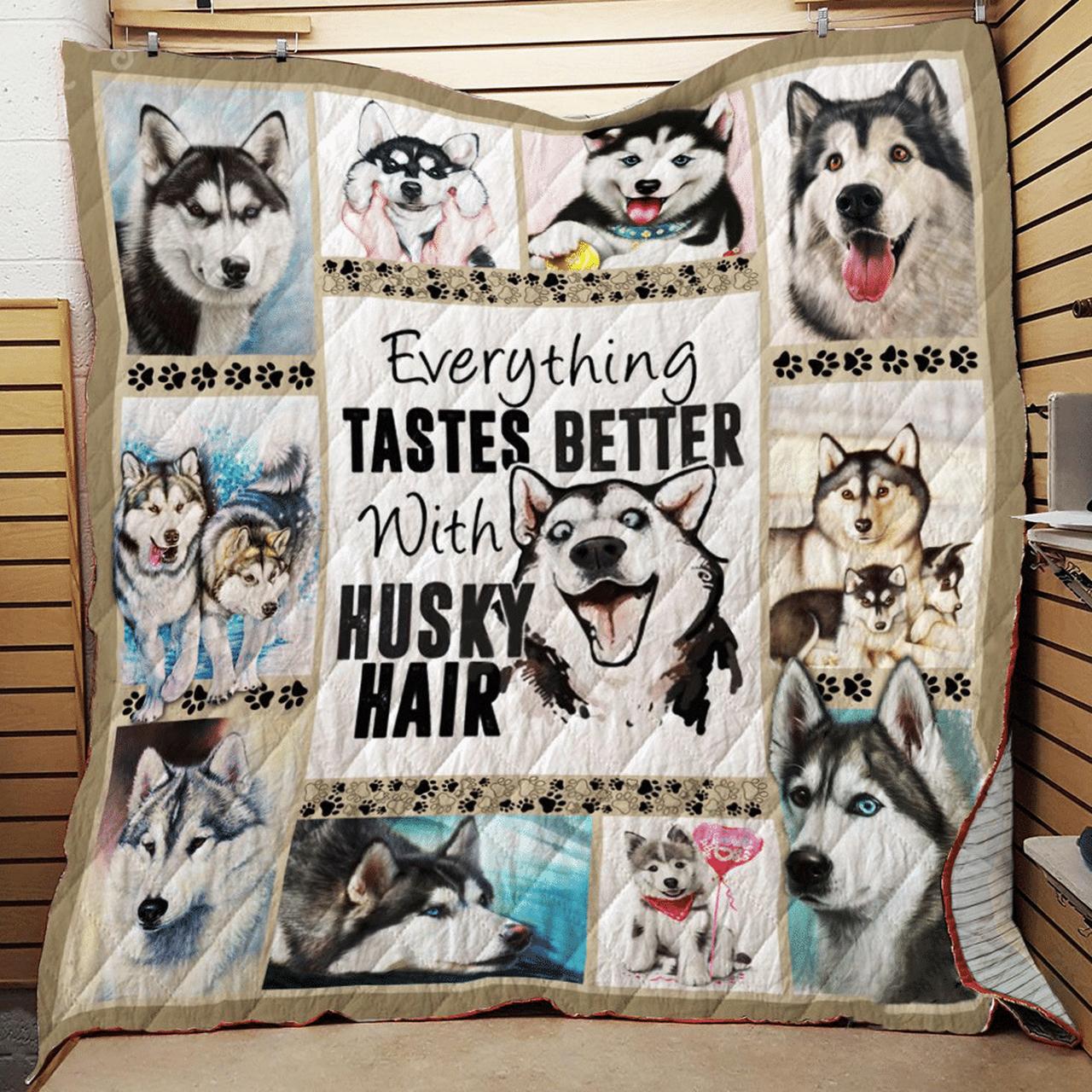 Customized Husky Quilt Bedding Set for Picnic and Home Decoration, Ideal Gifts for Family