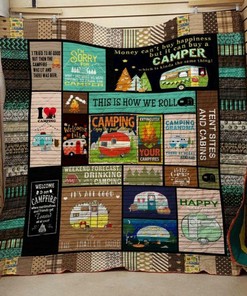 Customized I Love Camping Quilt Blanket Bedding Set for Home Decoration and Family Gifts
