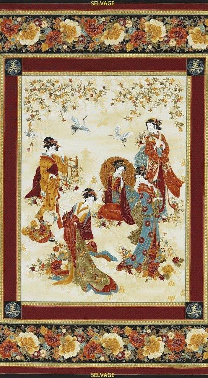 Customized Japanese Woman Quilt Bedding Set for Bedroom Decor and Gifts for Family