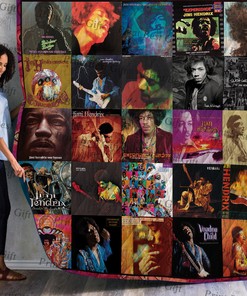 Customized Jimi Hendrix Quilt Blanket Bedding Set for Home Decoration and Family Gifts
