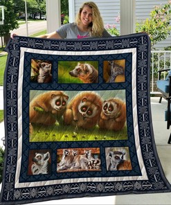 Customized Lemur Quilt Bedding Set for Bedroom and Home Decoration, Ideal Gifts for Family