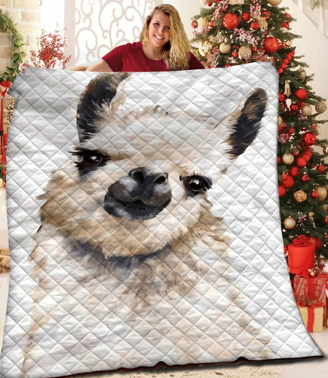 Customized Llama Quilt Bedding Set for Bedroom and Home Decoration, Ideal Gifts for Family