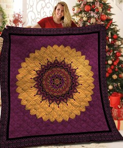 Customized Mandala Flower Quilt Bedding Set for Home Decoration and Family Gifts