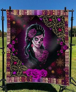Customized Skull Bedding Set Blanket for Home Decoration & Picnic, Great for Bedroom Decor and Family Gifts