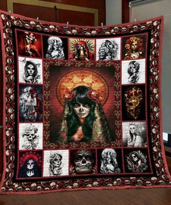 Customized Skull Quilt Bedding Set, Perfect for Bedroom Decor and Family Gifts