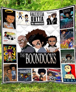 Customized The Boondocks Quilt Bedding Set for Home Decoration & Picnic, Gifts for Family