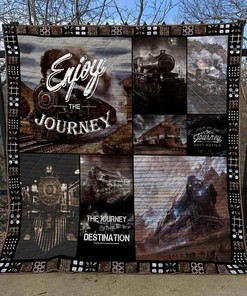 Customized Train Quilt Bed Set Blanket, Great for Bedroom Decoration and Family Gifts