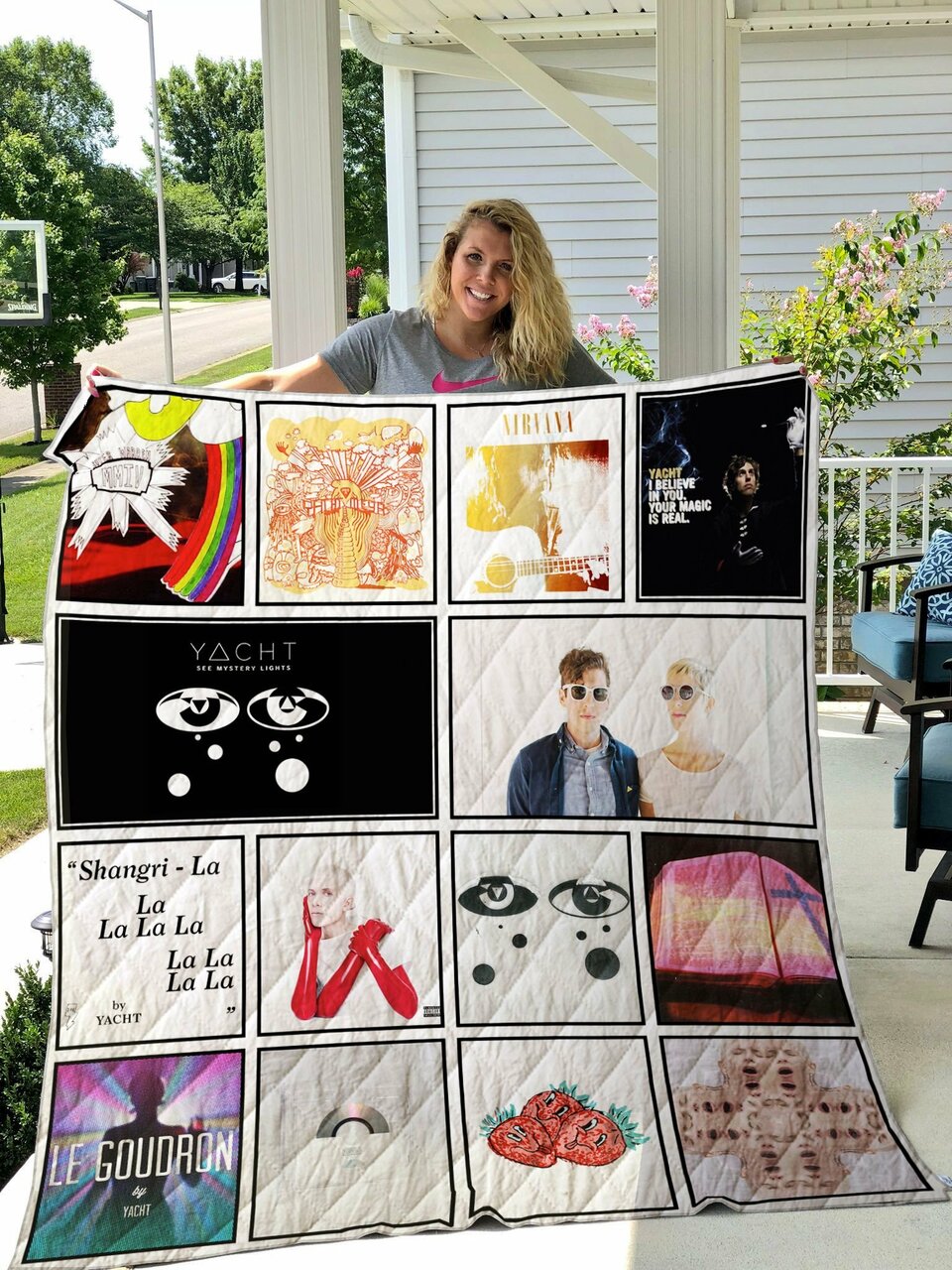 Customized Yacht Quilt Bed Set Blanket, Great for Bedroom Decoration and Family Gifts