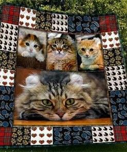 Cute American Curl Cat Pet Lover Blanket Quilt Bedding Set Bedroom Decor, Gifts for Family