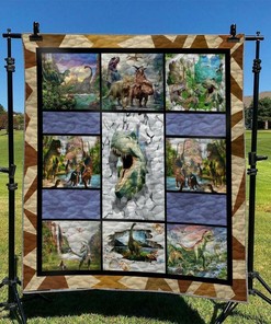 Cute Dinosaur Quilt Blanket Set for Cozy Home Decor and Picnic Fun - Gifts for Family