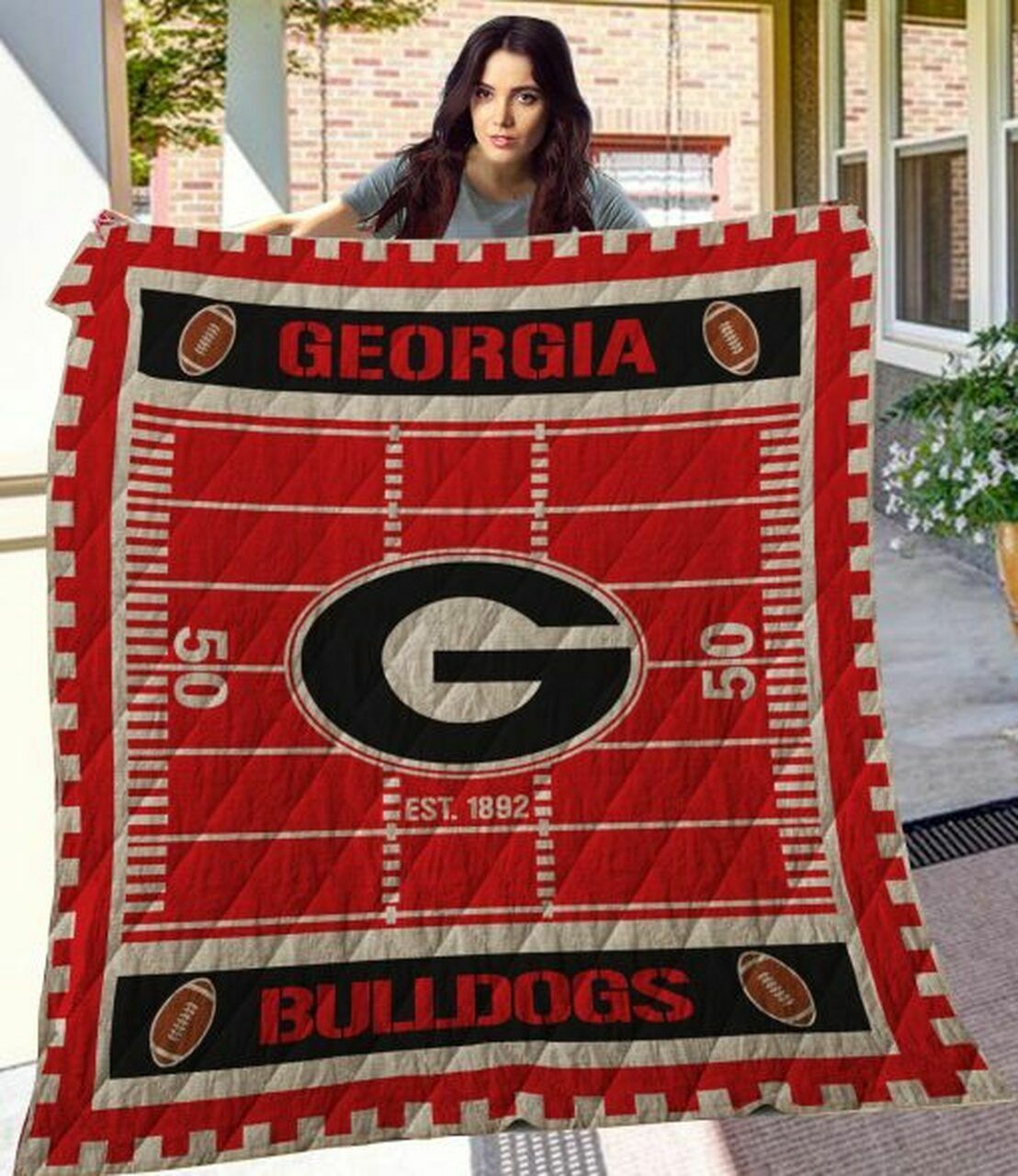 Cute Personalized Bulldogs Quilt Bedding Set Great for Bedroom Decoration and Family Gifts