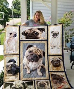 Cute Pug Dog Quilt Bedding Set Blanket