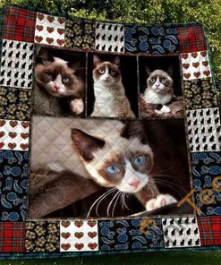 Cute Snowshoe Cat Pet Lover Quilt Blanket Bedding Set for Home Decoration and Family Gifts