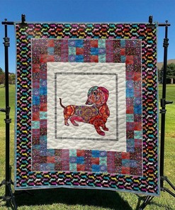Dachshund Dog Quilt Bedding Set - Perfect for Bedroom Decor and Family Gifts