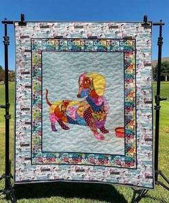 Dachshund Dog Quilt Blanket Bedding Set - Perfect for Bedroom Decor and Family Gifts