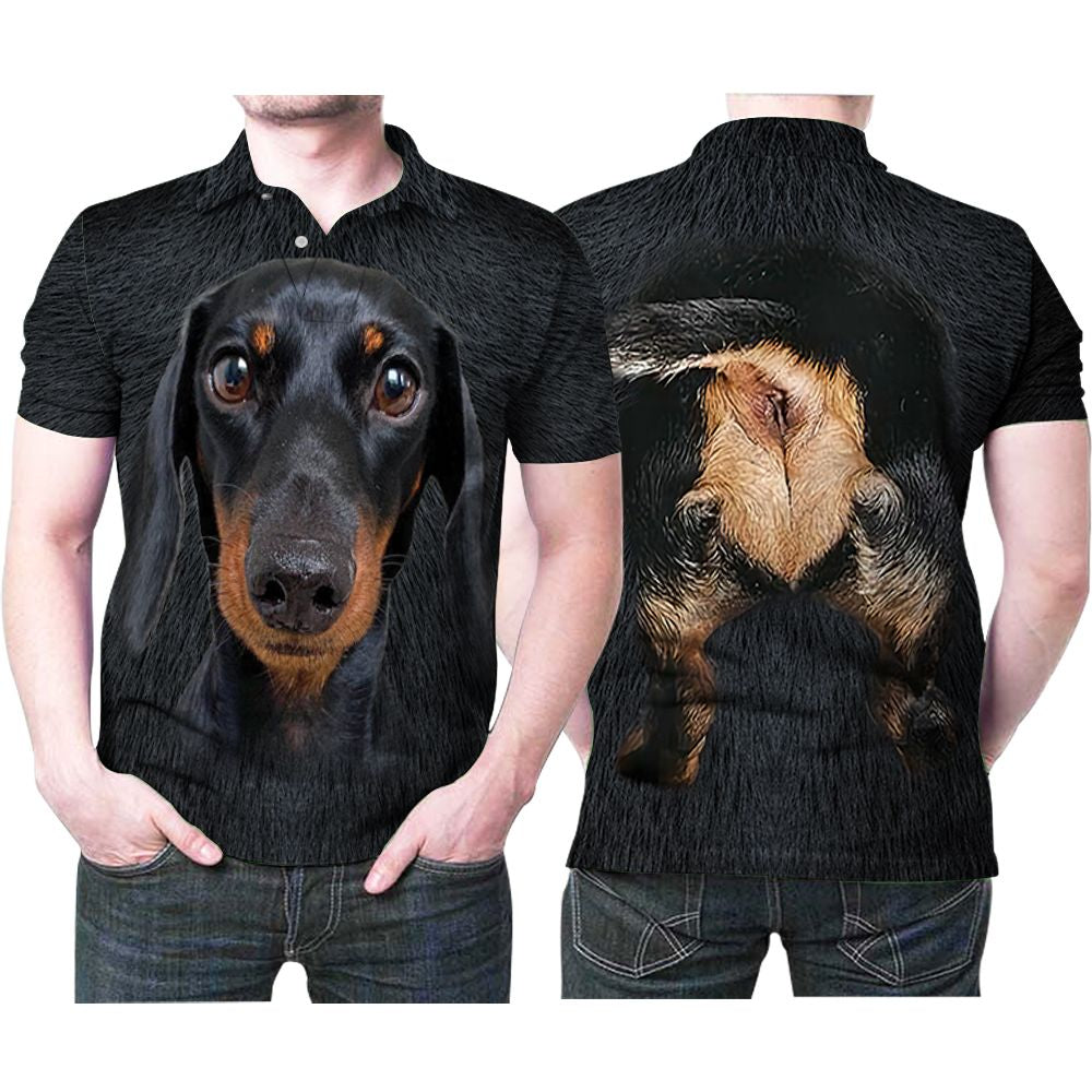 Dachshund Face And Back Cute 3D Printed Gift For Dachshund Lovers Polo Shirt